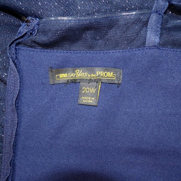 TLC Say Yes To The Prom Navy Formal Dress Spaghetti Strap Rhinestone 20W #1180 - Picture 4 of 6